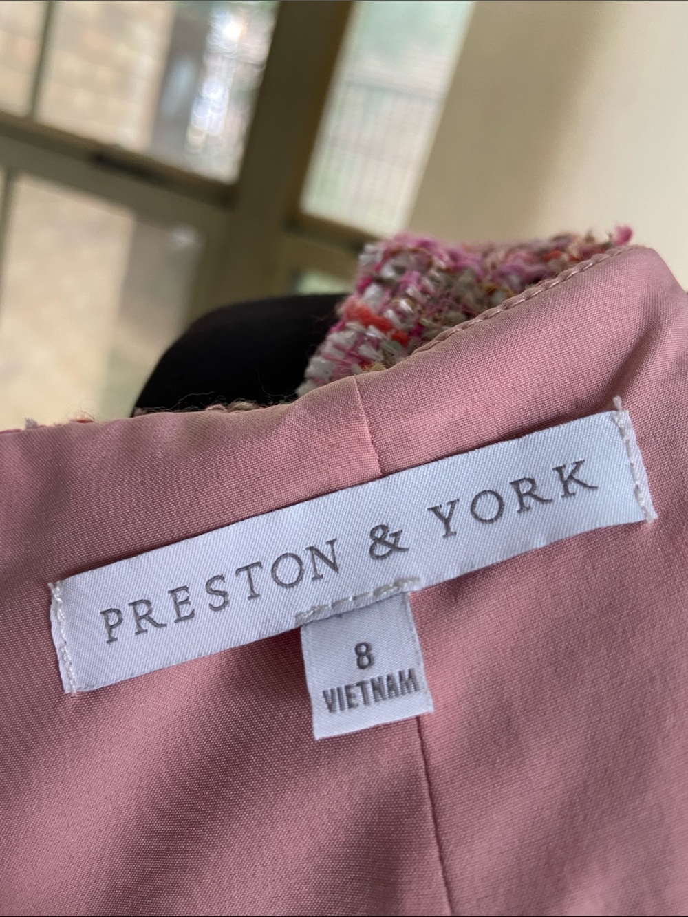 Preston & York Pink Multi-Color Tweed Midi Sheath Dress - Picture 5 of 5